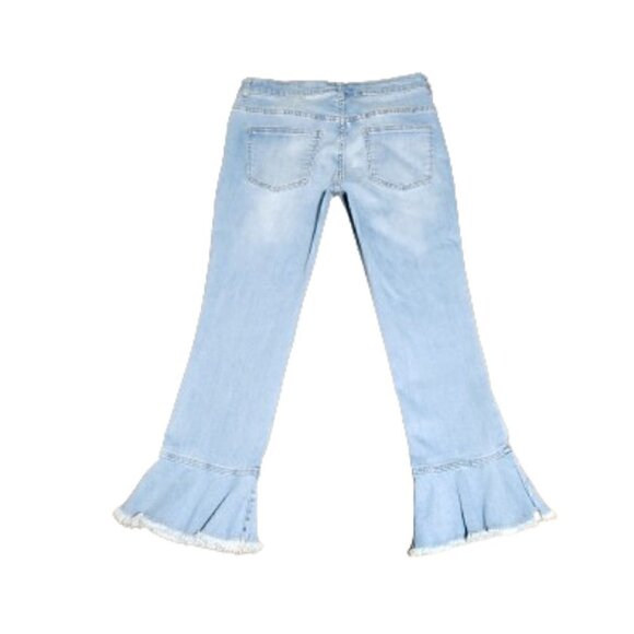 For the Republic Cropped Ruffle Flare Bell Bottom Jeans - Picture 4 of 6